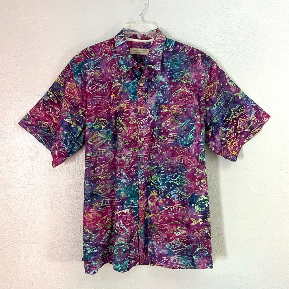 Island Republic Multicolor Fish Pattern Shirt